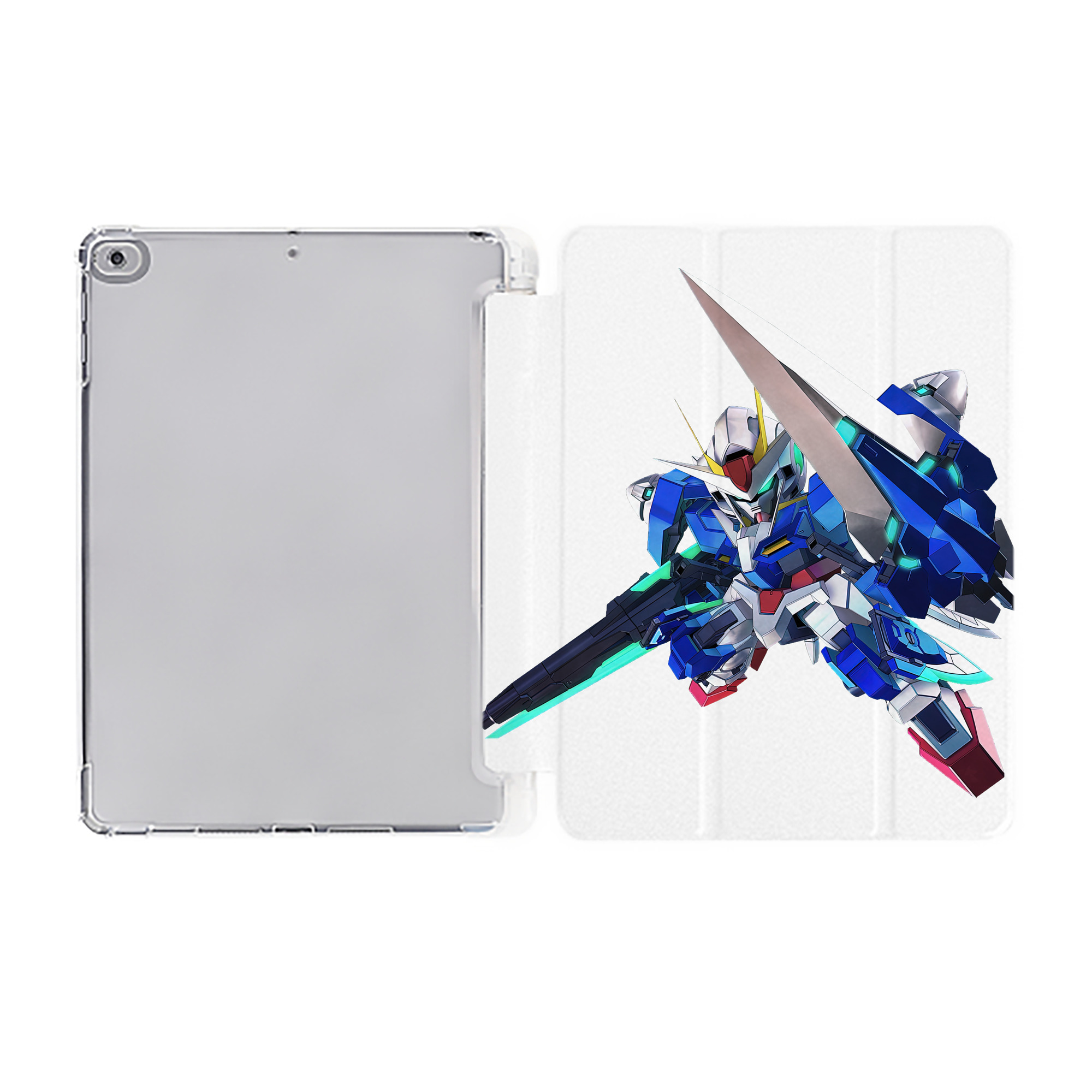 （画像用） 機動戦士ガンダム Mobile Suit Gundam IPad ケース ペン収納付き 三つ折りスタンド PUレザー×シリコン 対応機種9.5/10.5/10.9インチ